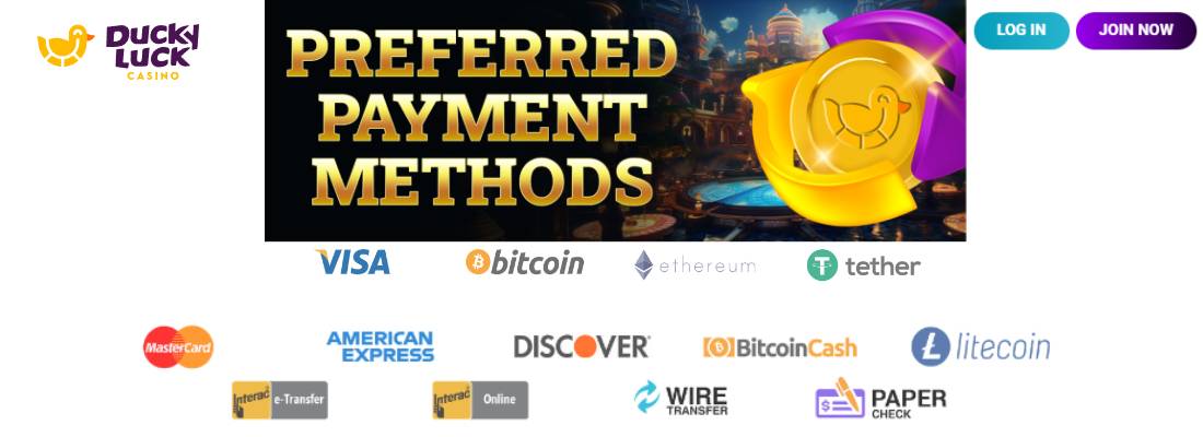 DuckyLuck Casino payment methods